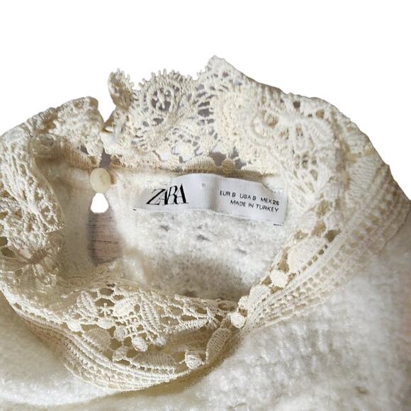 ZARA Blogger Favorite Oversized Lace Crochet Sweater Small - Picture 7 of 8